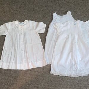 Feltman Bros Hand Embroidered Baby Dress with Slip and Day Gown sz